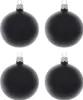 Weihnachtskugeln Glas 10cm mundgeblasen 4er Box - Schwarz Produktbild-Vorschau 2