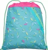 A teal drawstring backpack with a leaf pattern and a pink top. Anteprima dell’immagine prodotto