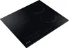 A black induction cooktop with red digital displays. Voir les images du produit