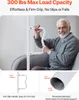 An elderly man is smiling while holding onto a white safety grab bar, which is mounted vertically. Below the main image are two smaller inset images showing details of the grab bar. Anteprima dell’immagine prodotto