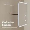 A mirror with wires attached, mounted on a wall, with text indicating easy installation. Náhled obrázku produktu