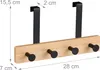 Relaxdays Türgarderobe, 4 Haken, Hakenleiste zum Einhängen, Produktbild-Vorschau 4