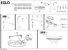 Instructional diagram for assembling an Eglo light fixture. Voir les images du produit