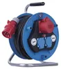 Venkovní prodlužovací kabel na bubnu 25 m / 3 zásuvky / černý / guma / 230V/400V / 1,5 mm2 Náhled obrázku produktu