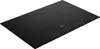 A black induction hob with multiple cooking zones and touch controls. Voir les images du produit