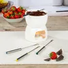 Schokoladenfondue-Set für 4 Personen, Keramik-Fonduebecher Produktbild-Vorschau 5