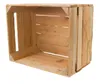 An empty wooden crate is shown against a white background. Produktbild-Vorschau