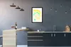 MuchoWow® Gerahmtes Poster Krawattenfärbung - Gelb - Weiß Produktbild-Vorschau 2