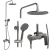 A collage of different views of a shower fixture set. Produktbild-Vorschau