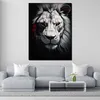 Löwe frontal Red Style Leinwandbild Wandbild abstrakt Produktbild-Vorschau 3