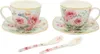 HOME ELEMENTS Porcelánová šálka a podšálka 2 x 250 ml, Ruža Náhľad obrázku produktu 1