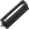 A black battery holder with silver metal contacts, shown against a white background. Produktbild-Vorschau