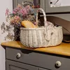 Creative Home Bílý proutěný nákupní košík s uchem Piknikový Náhled obrázku produktu 4