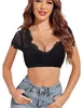 Schwarzes Dirndl-Bluse mit Spitze und V-Ausschnitt Produktbild-Vorschau 5