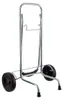 A silver metal shopping trolley with black wheels and a black handle, shown against a white background. Anteprima dell’immagine prodotto