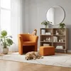 Sessel mit Hocker - Orange - 75x79x64 cm B/H/T - Produktbild-Vorschau 2