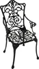 A black ornate garden chair on a white background. Produktbild-Vorschau