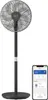 A black standing fan next to a smartphone displaying an app interface. Anteprima dell’immagine prodotto
