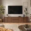 TV Lowboard 200 cm, abgerundeten Kanten & Ecken, Retro Produktbild-Vorschau 1