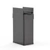 A dark gray automatic kitchen trash can with its lid partially open, shown against a white background. Produktbild-Vorschau
