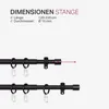 Stilgarnitur Schwarz 120-220 cm – ausziehbare Metall Produktbild-Vorschau 2