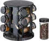 relaxdays Schwarzes Gewürzkarussell in Marmoroptik Produktbild-Vorschau 1