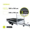 Bâche Xstrong Pro 300 de 340 × 190 cm adaptée à une remorque d'environ 300 × 150 cm Voir les images du produit
