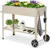 COSTWAY Hochbeet mit Ablage & 2 Rollen, Erhöhtes Gartenbeet Produktbild-Vorschau 1