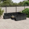 CLORIS 11-tlg. Garten-Sofagarnitur mit Kissen Schwarz Poly Produktbild-Vorschau 1