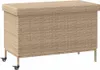 vidaXL Skrzynia ogrodowa na kółkach beżowa 110x55x73 cm Podgląd zdjęcia produktu 8