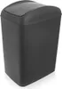 A dark gray trash can with a flip lid, shown from a slightly elevated front-left angle against a white background. Produktbild-Vorschau