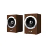 Two brown speakers are shown against a white background. Produktbild-Vorschau