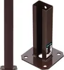 Two brown metal post supports are shown against a white background. One is a full post, and the other is a base with a post attached. Náhľad obrázku produktu