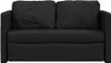 A black sofa shown from the front. Produktbild-Vorschau