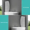Two images of a bathtub with a shower screen, one labeled 'Links Montage' and the other 'Rechts Montage'. Produktbild-Vorschau