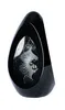 Design Glas Skulptur H15cm Schwarz Weiß Kunst Unikat Produktbild-Vorschau 2