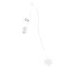 A white star-shaped Christmas light with a thin wire and a small white battery pack. Produktbild-Vorschau