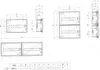 Technical drawings and a table of dimensions for electrical distribution boxes. Produktbild-Vorschau