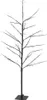 A black artificial tree with white LED lights on a white background. Podgląd zdjęcia produktu