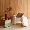 sweeek - Moderner Hocker mit Stoffbezug und Stauraum - Weiß Produktbild-Vorschau 5