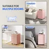 Collage showing a pink filing cabinet in different room settings: living room, office, and bedroom. Anteprima dell’immagine prodotto