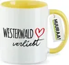 Huuraa Kaffeetasse Westerwald verliebt 330ml Gelb Keramik Produktbild-Vorschau 1