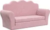 vidaXL Kinder-Schlafsofa 2-Sitzer Rosa Weicher Plüsch Produktbild-Vorschau 1