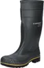 A black Dunlop Acifort boot is shown against a white background. Produktbild-Vorschau