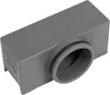 A gray plastic drain fitting with an arrow indicating flow direction. Podgląd zdjęcia produktu