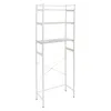 A tall, narrow, white metal shelving unit with three shelves, designed to fit over a washing machine. Produktbild-Vorschau