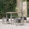 The Living Store Gartenhocker mit Kissen 4 Stk. Grau Poly Produktbild-Vorschau 2