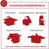 A graphic displaying various workshop tools with German labels, illustrating different applications. Produktbild-Vorschau