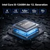 A 3D render of an Intel Core i5 processor with overlaid marketing text and feature callouts. Produktbild-Vorschau