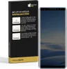 A product box for an anti-spy screen protector is shown next to a smartphone with a screen protector applied. Produktbild-Vorschau